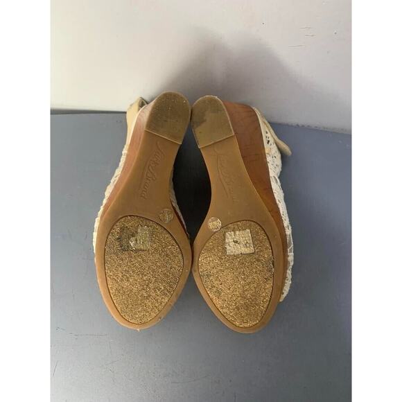 Lucky Brand Womens Ivory Lace Wedge Sandals Size 8 - Picture 8 of 8
